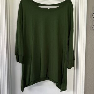 LuLaRoe  Kate Olive Green Women's 3/4 Sleeve  Top EUC